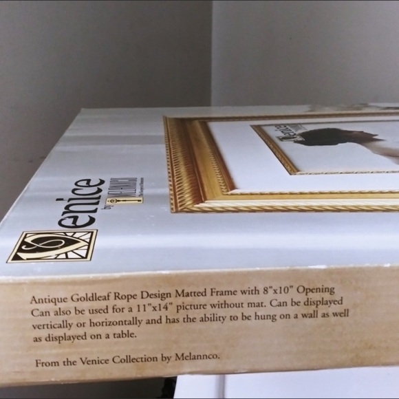 Venice by Melannco Picture Frames Antique Goldleaf Rope Design Matted Frame 8x10 - Picture 11 of 12